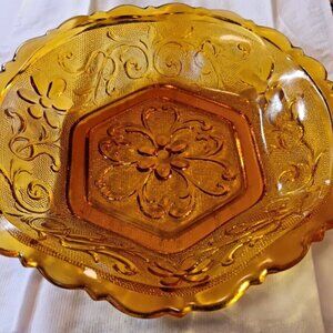 Vintage gold depression glass Candy Dish Collectible AWESOME!!!